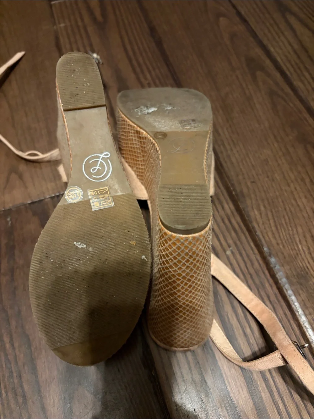 Chinese Laundry Suede Platform Slingback Sandals - Beige